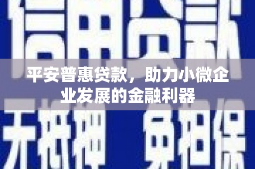 余江平安普惠贷款，助力小微企业发展的金融利器