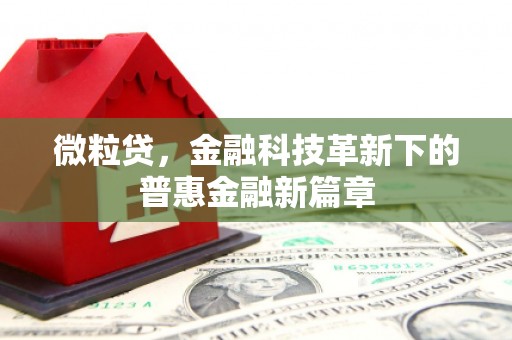 余江微粒贷，金融科技革新下的普惠金融新篇章