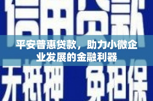 余江平安普惠贷款，助力小微企业发展的金融利器